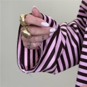 maglia con righe a contrasto oversize mocha